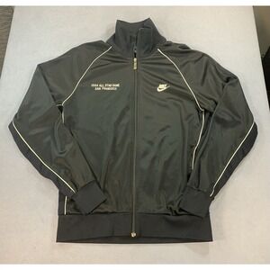 Vintage NIKE Mens Large Blue Tag 80s Black Hip Hop Track Jacket Made In USA